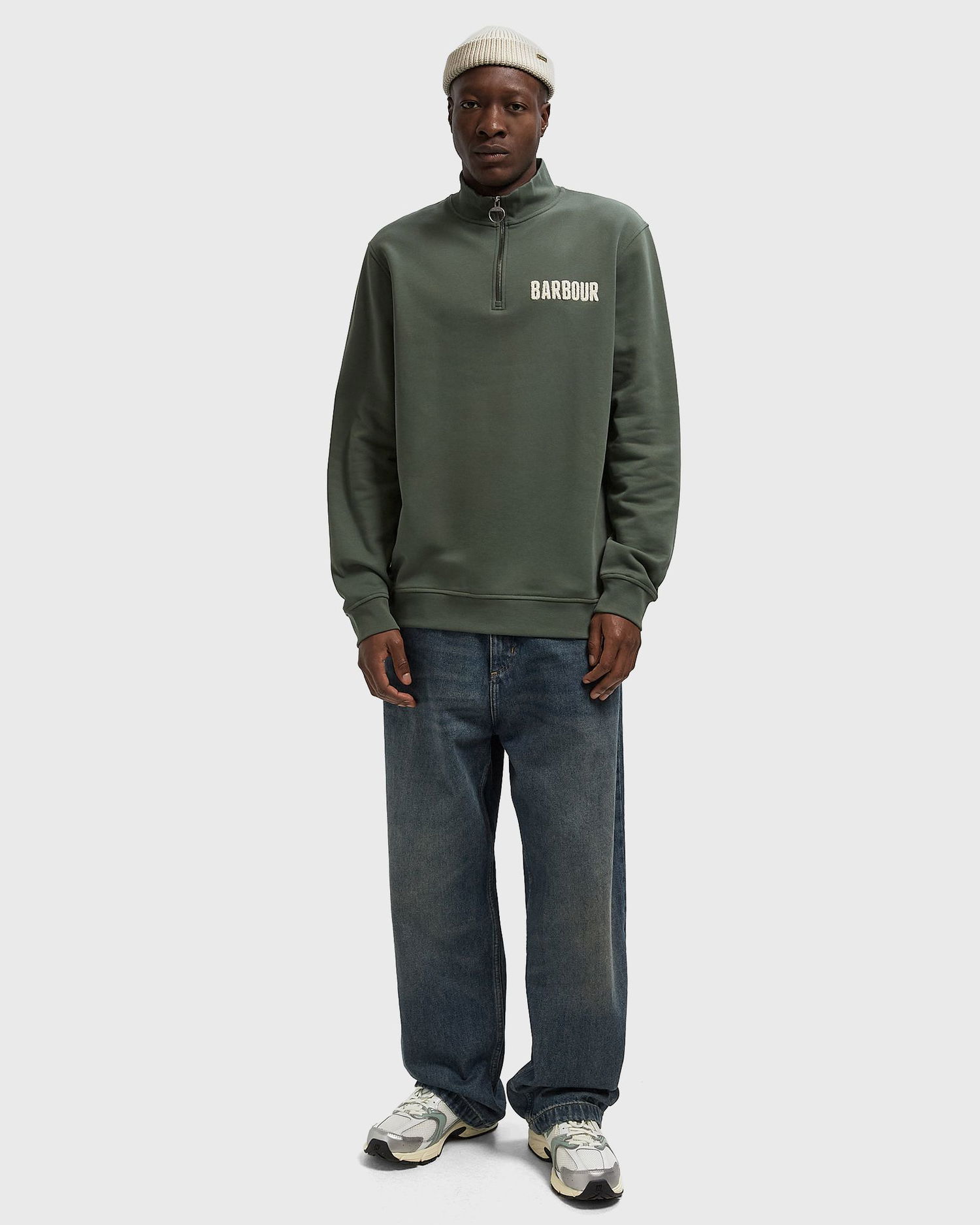 Sweatshirt Barbour Cotes Half-Zip Sweatshirt Grøn | MOL0640SG14, 1