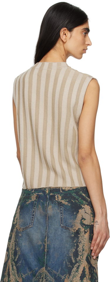 Tanktop Eckhaus Latta Eckhaus Latta Keyboard Sleeveless Knit Top Beige | 8025-EL-PS25-DU -, 2