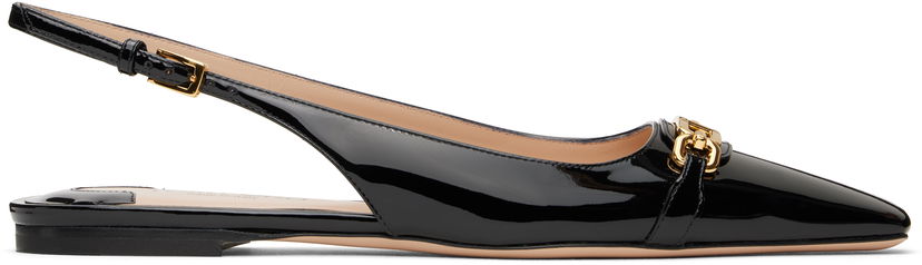 Tilbehør Tom Ford Tom Ford Whitney Patent Leather Slingback Ballerinas Sort | W3556-LCL072G