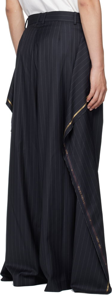 Bukser HED MAYNER Hed Mayner Pinstriped Wide-Leg Wool Suiting Trousers Mørkeblå | HMMB30039A-HB217, 2