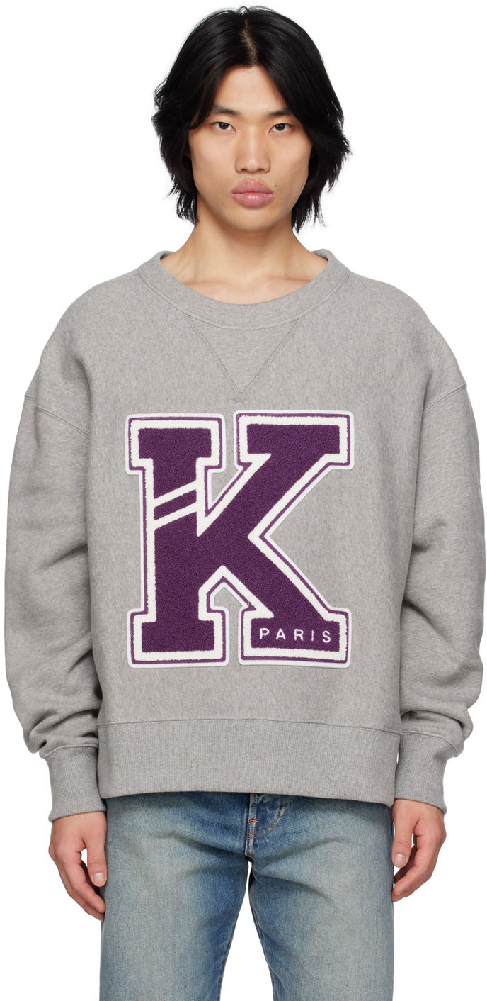 Sweatshirt KENZO Paris Varsity Sweatshirt Grå | FD55SW4944MB, 0