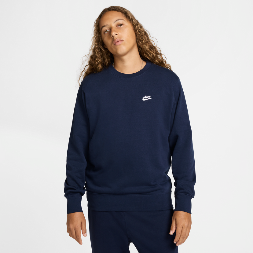 Sweatshirt Nike Nike Club Fleece Crewneck Sweatshirt Mørkeblå | FN3888-451