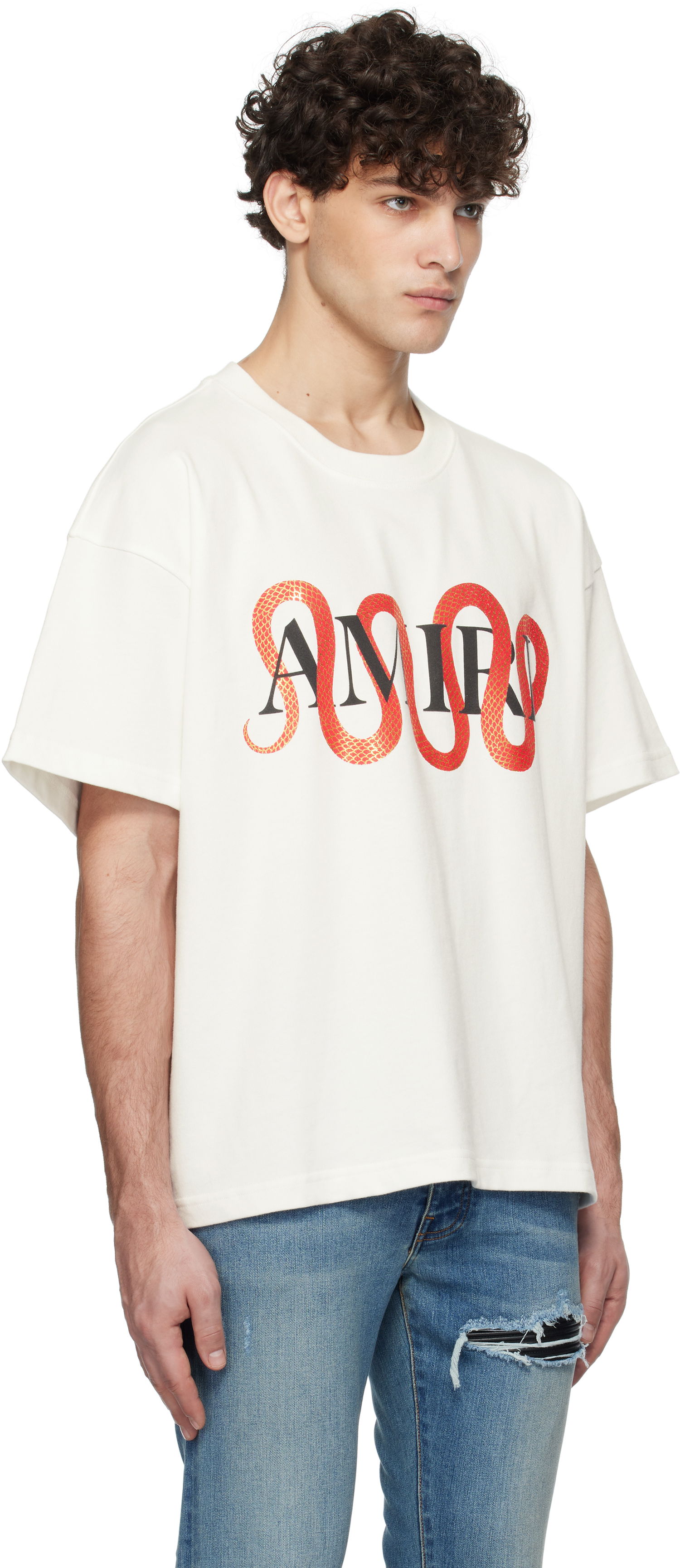 T-shirt AMIRI Snake Print T-Shirt Hvid | AMJYTE1155, 1