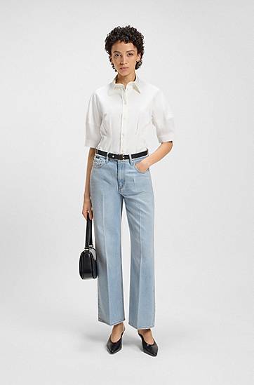 Jeans BOSS Boyfriend Fit Rigid Denim Jeans Blå | 50538631, 1