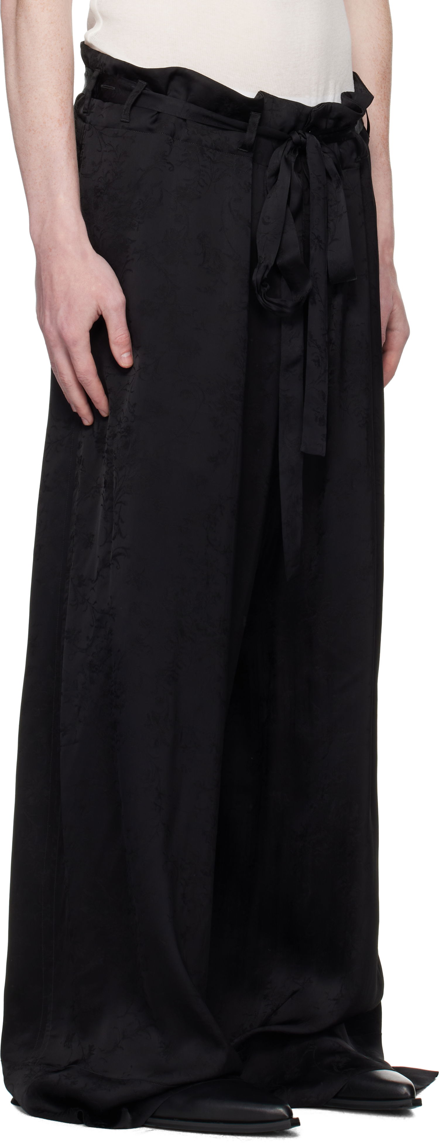 Bukser Ann Demeulemeester Ann Demeulemeester Bruse Wide Lounge Pants Sort | B0012744-FA611-099, 1