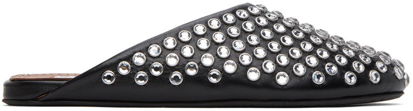 Tilbehør Alaïa ALAÏA Crystal-Cut Mules Sort | AA3M081CK116