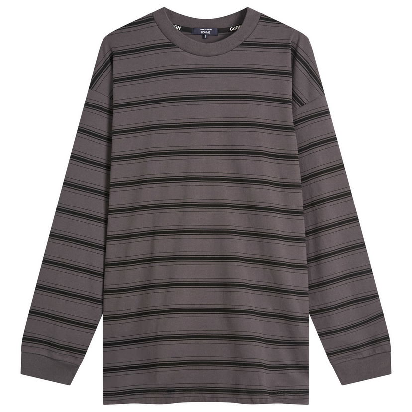 T-shirt Comme des Garçons Homme Stripe Long Sleeve T-Shirt, Size Large Grå | HP-T002-W25-2