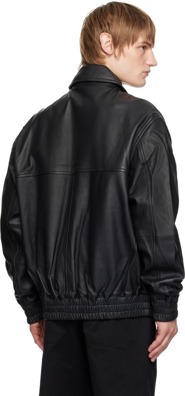 Bomberjakke Studio Nicholson Studio Nicholson Piston Leather Jacket Sort | PISTON SNM - 1115, 2