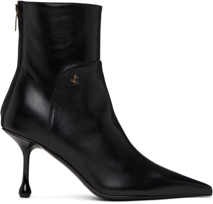Skopleje Jimmy Choo Jimmy Choo Cycas 80 Leather Ankle Boots Sort | CYCAS AB 80 NAP