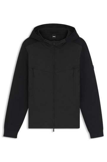 Jakke BOSS Regular-fit hooded jacket with weather protection Sort | 50544686