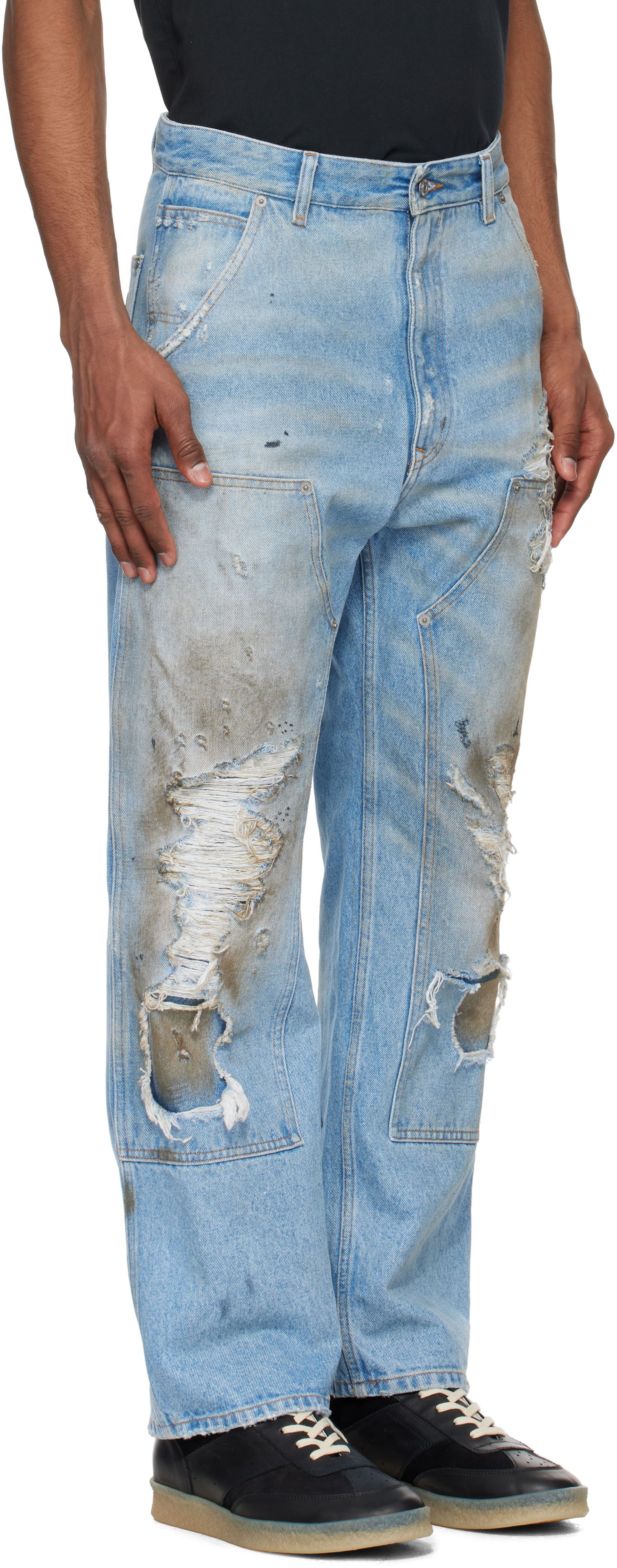 Jeans Maison Margiela MM6 Maison Margiela Distressed Carpenter Jeans Blå | SH2LA0017 M30018, 1