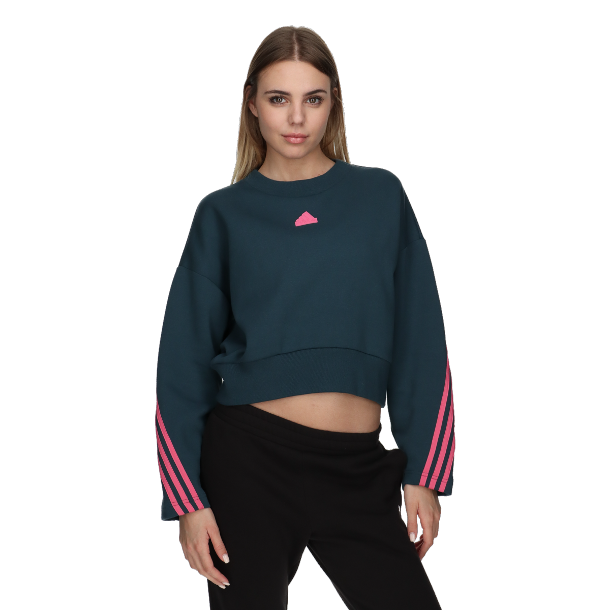 Sweatshirt adidas Originals Future Icons Cropped Crewneck Sweatshirt with Three Stripes Flerfarvet | IL3055, 0