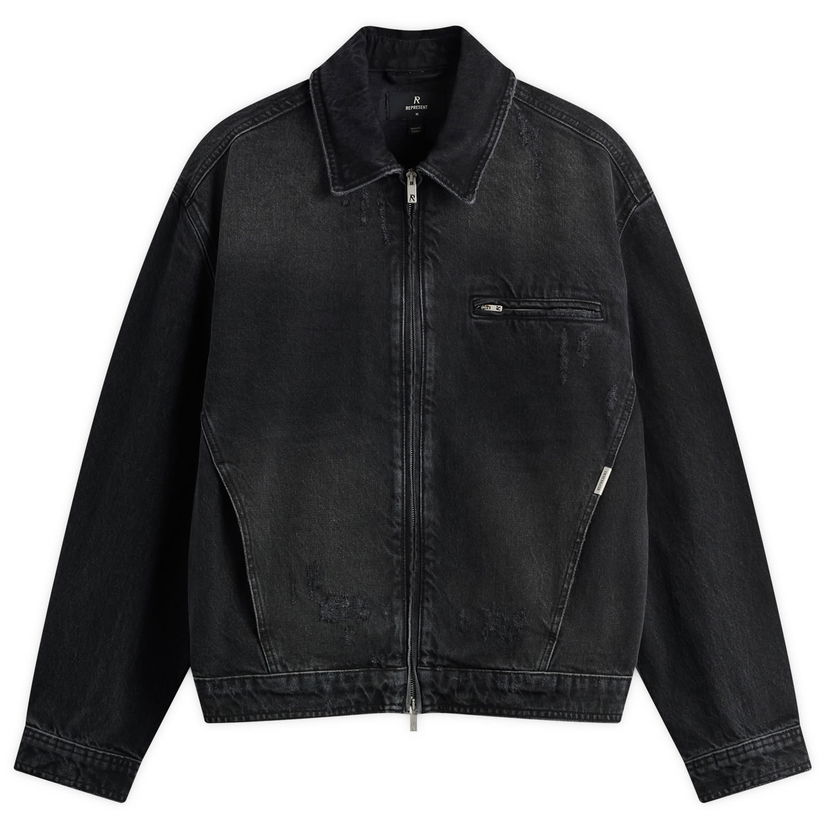 Jakke Represent Clo Collared Denim Jacket Sort | MLM100336-03