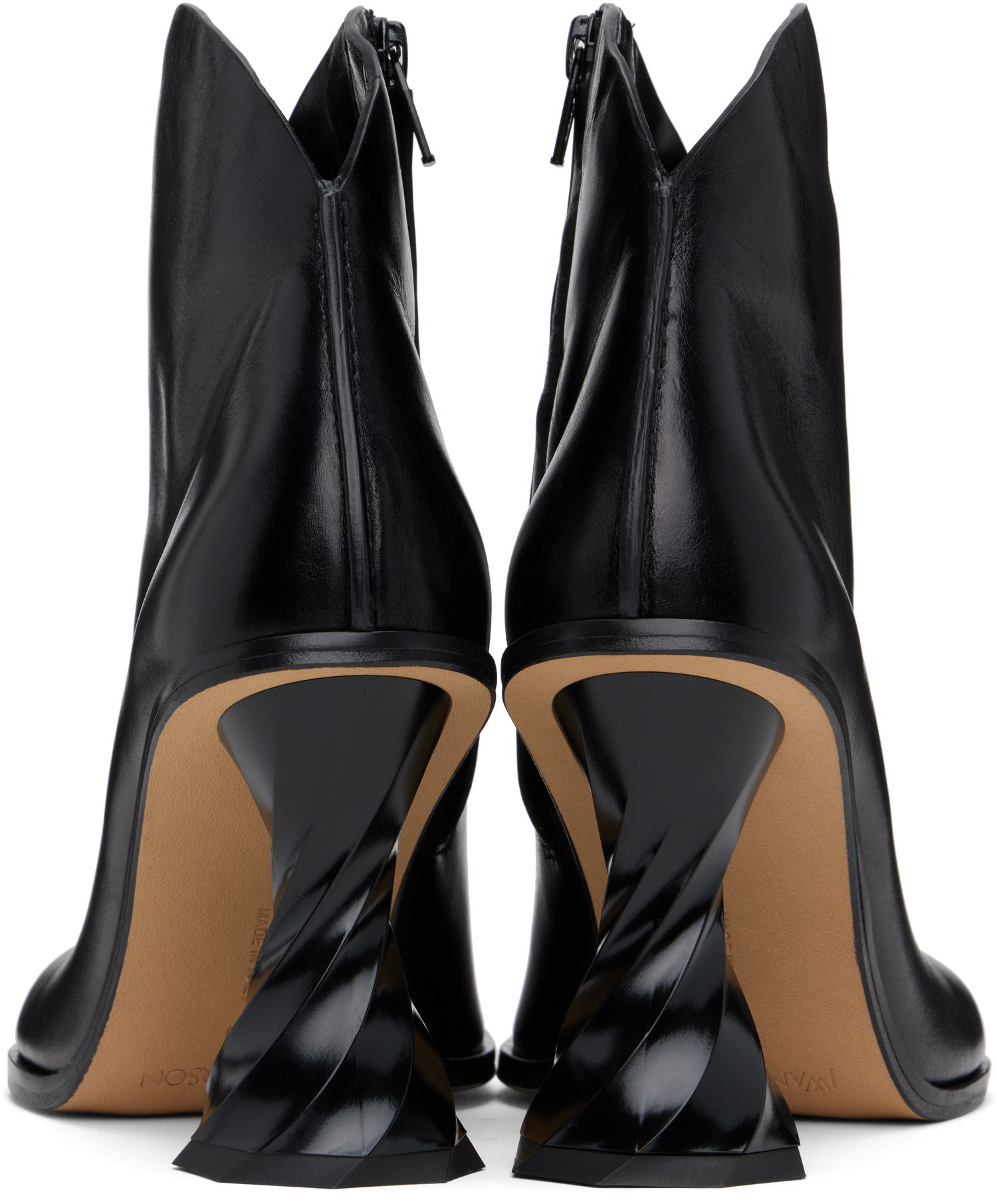 Tøj JW Anderson JW Anderson Twisted Heel Ankle Boots Sort | ANW43211A, 1