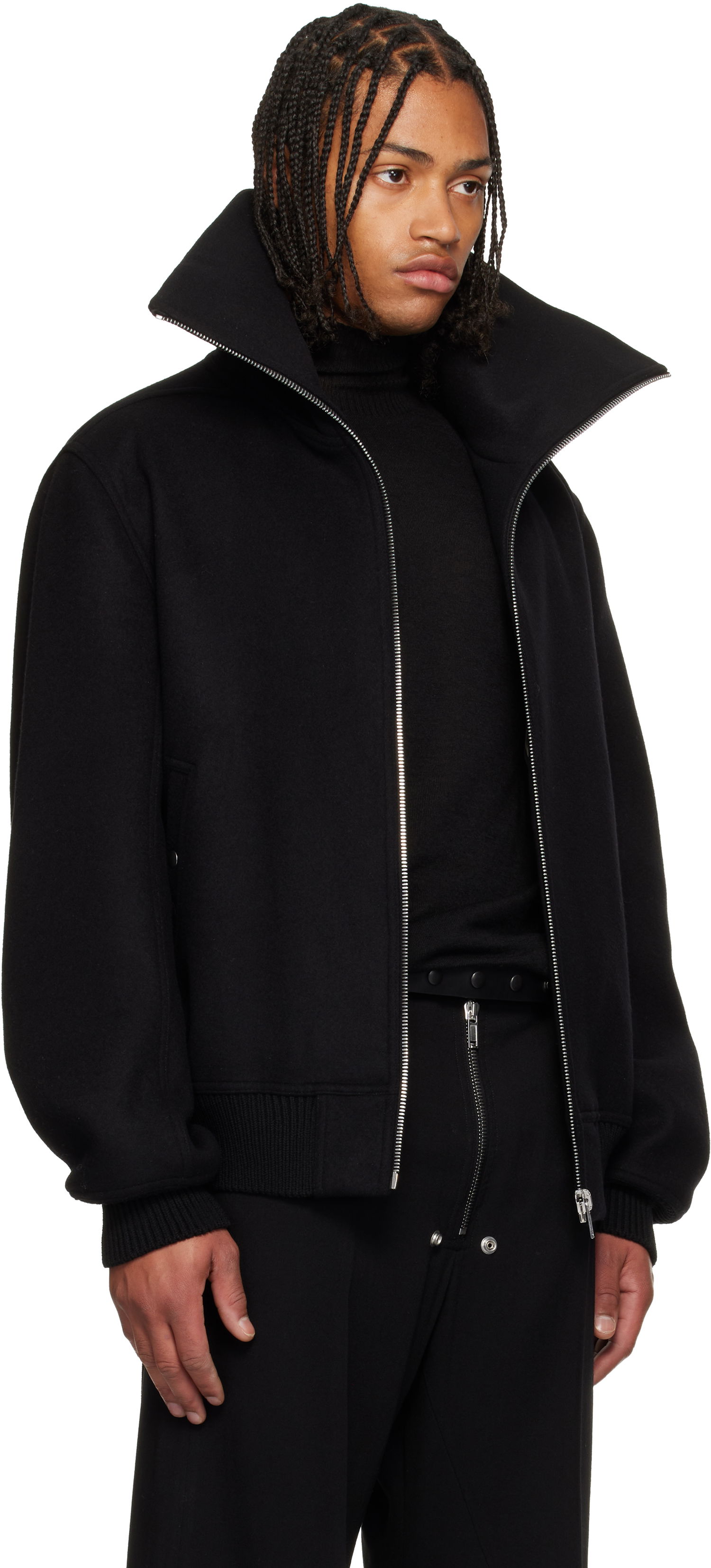 Bomberjakke Rick Owens Concordians Blixa Dracucollar Jacket Sort | RR02E1710 WSF, 1