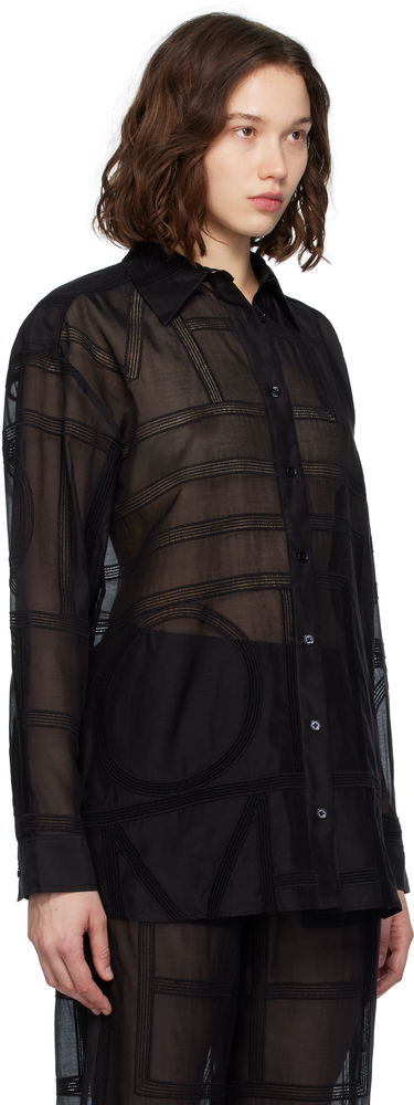 Skjorte TOTEME TOTEME Classic Crochet Shirt Hvid | 253-WRT0480-FB0441, 4
