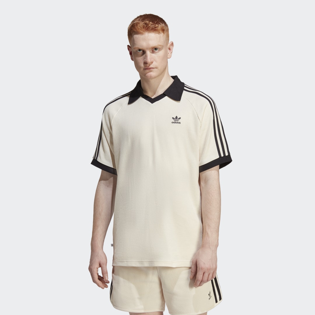 Polo skjorte adidas Originals Adicolor Classics Waffle Shirt Polo Shirt Beige | HA9311, 0