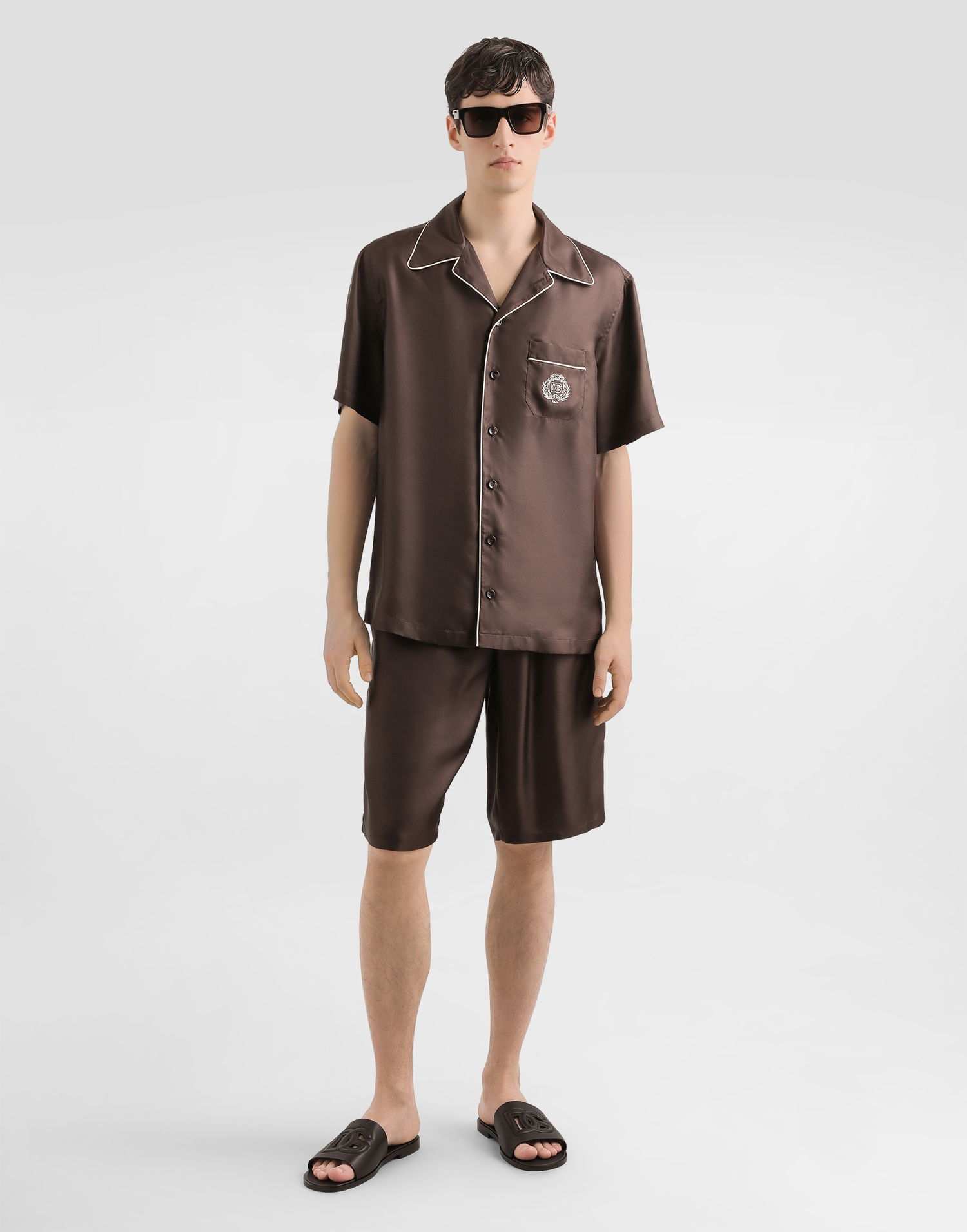 Shorts Dolce & Gabbana Dolce & Gabbana Silk Twill Shorts Brun | GV5MAZFU10SM1213, 1