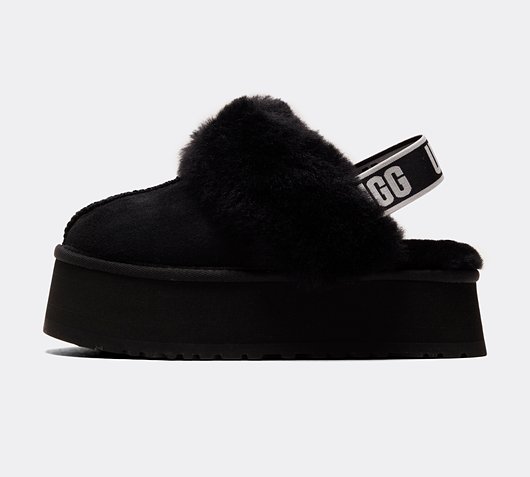 Sneakers og sko UGG Funkette Slide Sort | 1113474-BLK