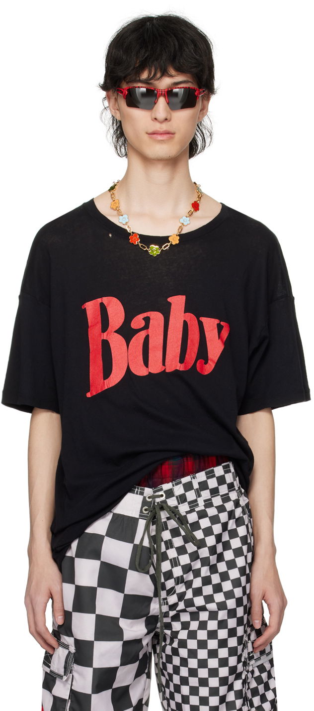 T-shirt ERL ERL 'Baby' Print T-Shirt Sort | ERL08T016, 0