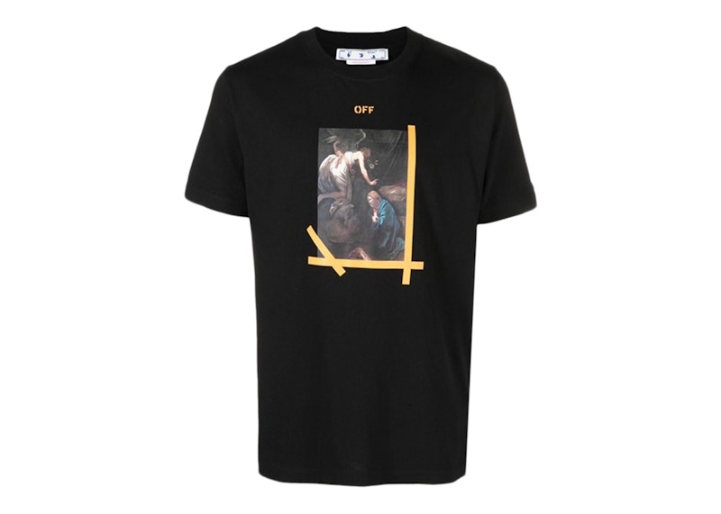 T-shirt Off-White Arrows Caravaggio Annunciation Slim Tee Black/Multi Sort | OMAA027C99JER0151001