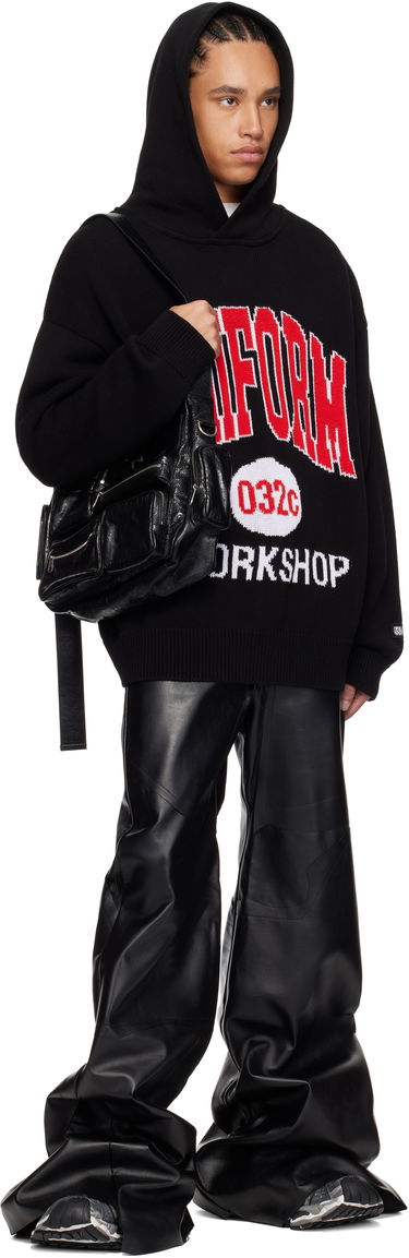 Sweatshirt 032C Lucky Strike Knit Hoodie Sort | S25-URK-0611-000, 3