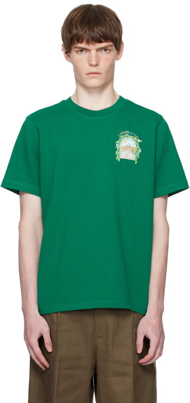 T-shirt Casablanca Casablanca L'Arche De Tennis T-Shirt Grøn | MPF25-JTS-001-17-EX-FLANNELS, 0