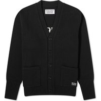 Sweater WACKO MARIA Lettered Logo Wool Cardigan Sort | 23FW-WMK-KN24-BLK, 1