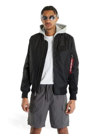 Bomberjakke Alpha Industries MA-1 TT Hood Bomber Jacket Sort | 196108-03