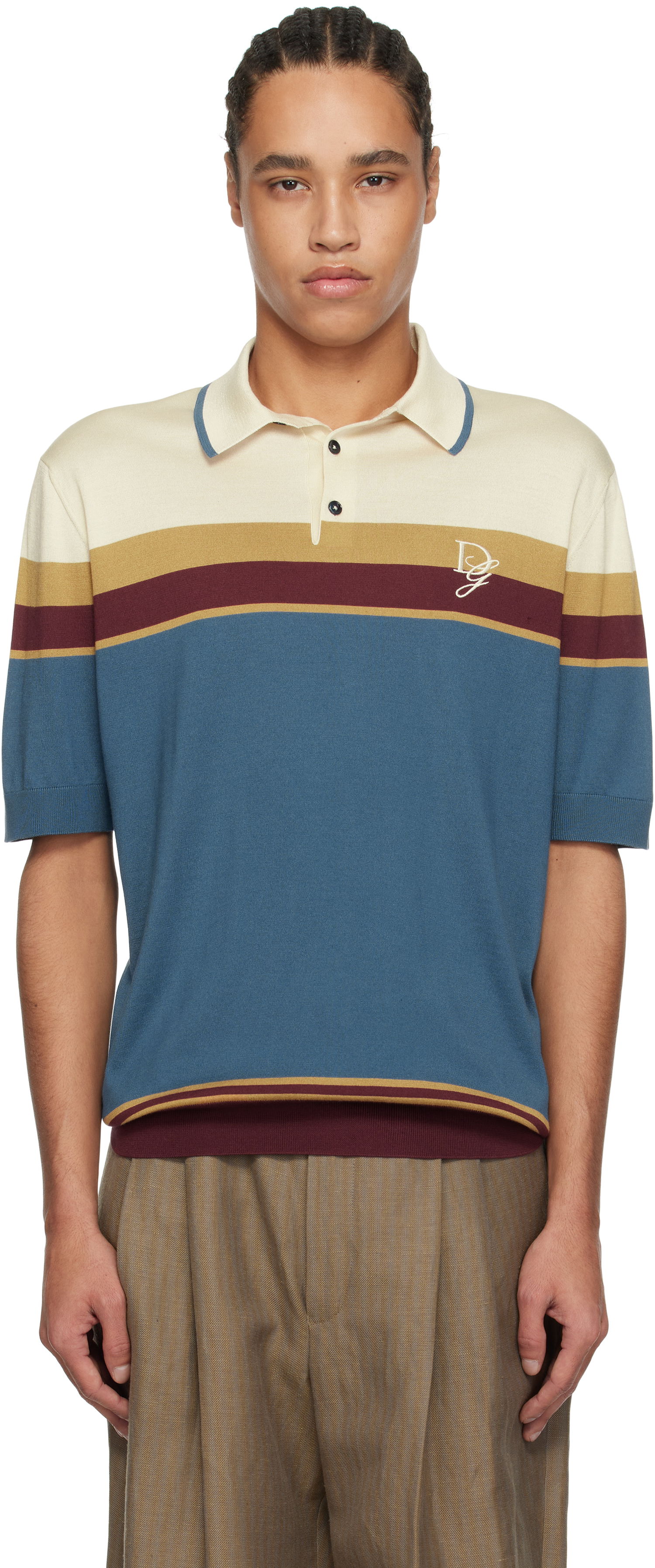 Polo skjorte Dolce & Gabbana Dolce&Gabbana Silk Polo with Logo Embroidery Flerfarvet | GXZ02ZJBSLE, 0