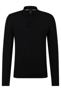 Long-Sleeved Virgin Wool Polo Sweater