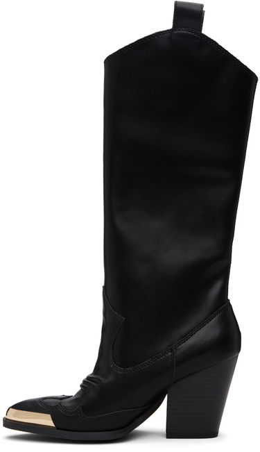 Sneakers og sko Versace Versace Jeans Couture Logo Plaque Tall Boots Sort | E79VA3S12_EZPB68, 2