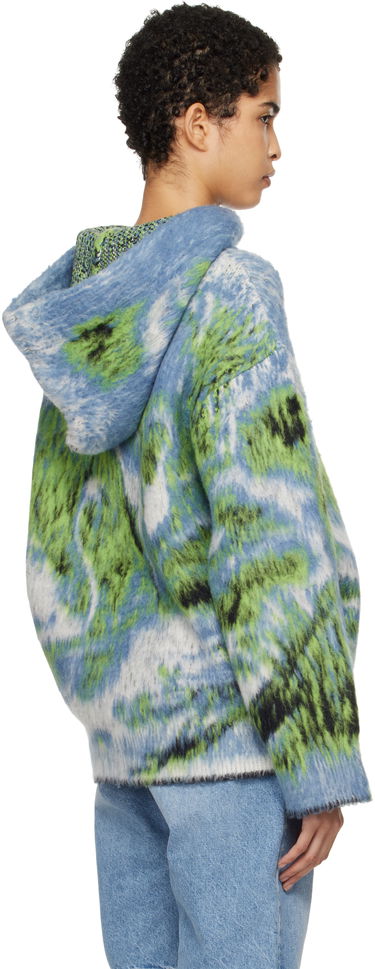 Sweatshirt The Attico Attico Swan Print Knit Hoodie Flerfarvet | 250WCK00114 MIX015AA, 2
