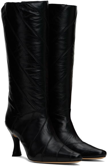 Tøj BY FAR BY FAR Steph Creased Leather Boots Sort | MWFBO061LL002BK001PL, 3