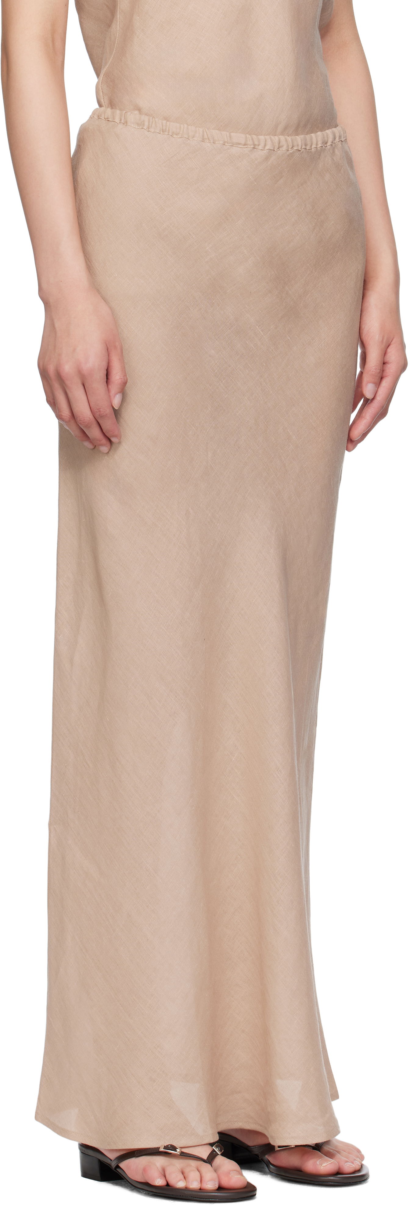 Nederdel Baserange Baserange Dydine Maxi Skirt Beige | SKDY-LI-SU25, 1