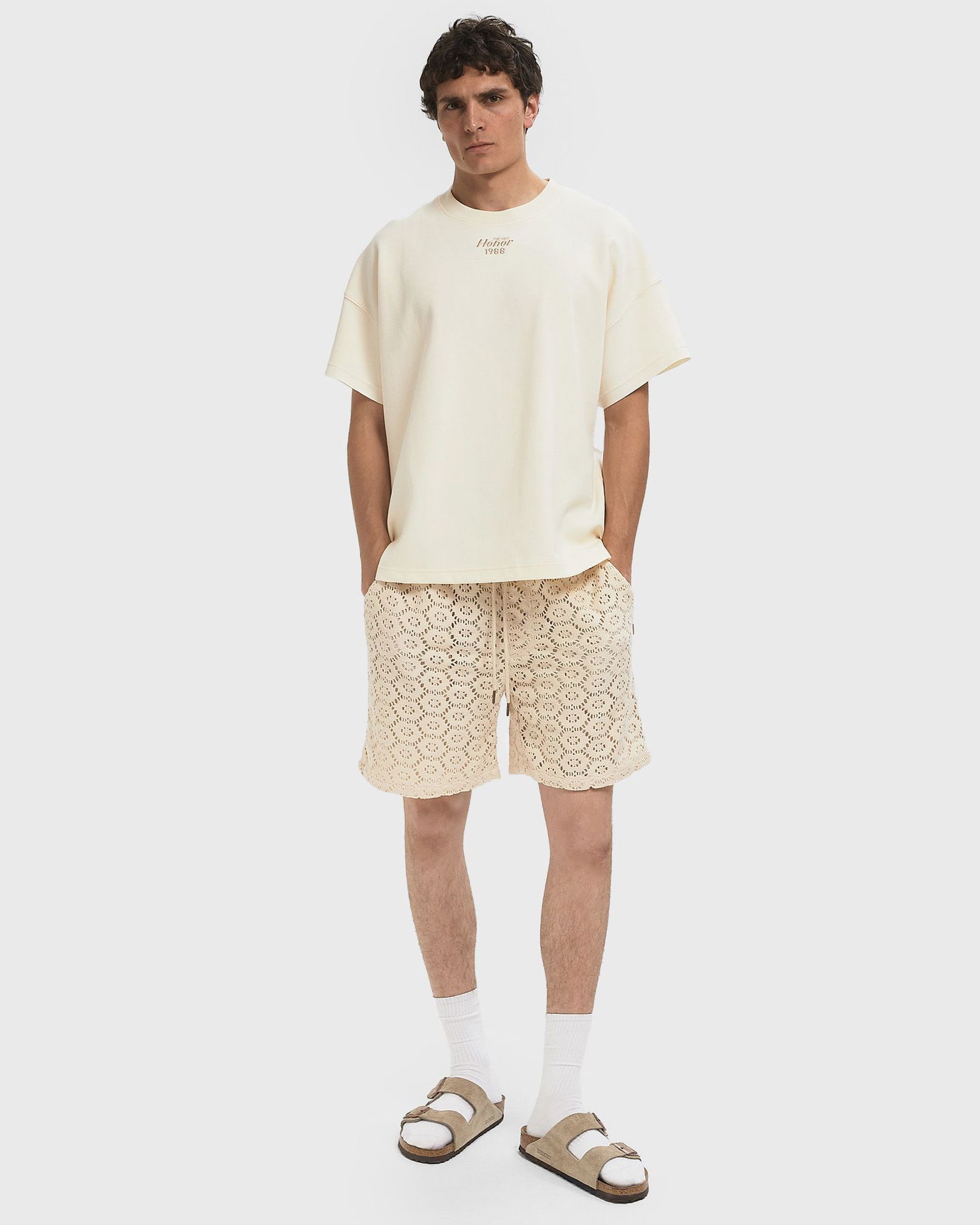 Shorts Honor The Gift Crochet Lace Shorts Beige | HTG250223-BONE, 1