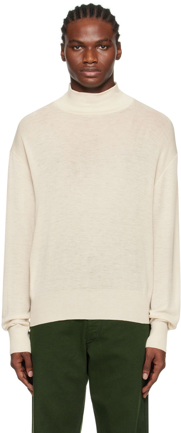 Sweater LEMAIRE LEMAIRE Dropped Shoulder Turtleneck Hvid | TO1137 LK1011, 0