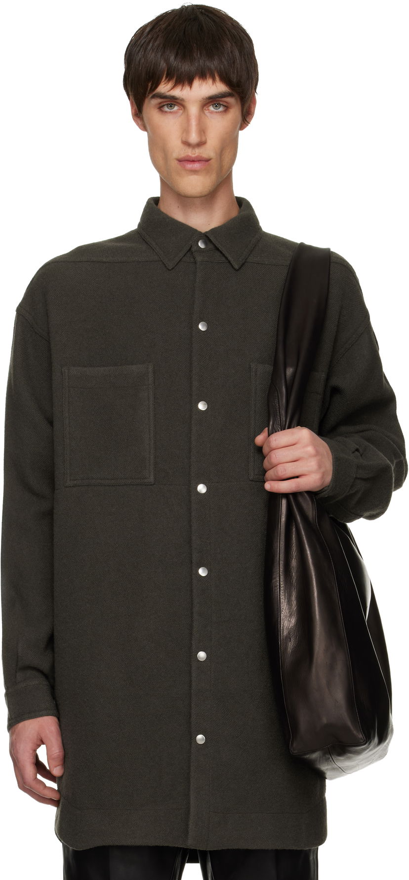 Skjorte Rick Owens Concordians Oversized Outershirt Grøn | RU02E1739 WBD