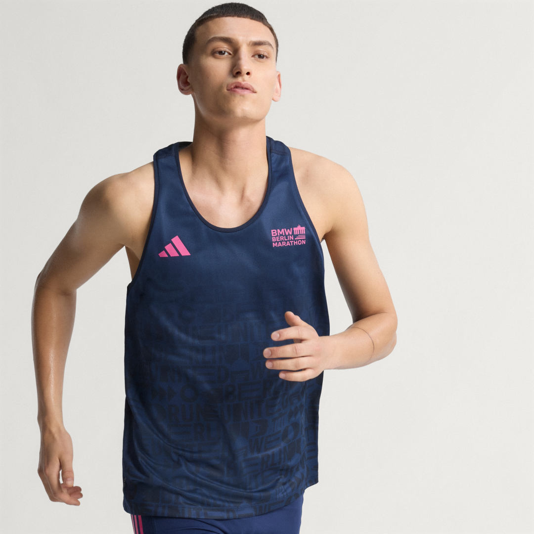 Tanktop adidas Performance Running Tank Top All-Over Print BMW Berlin-Marathon 2025 Mørkeblå | KB3699, 0