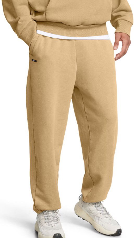 Joggingbukser Under Armour UA Icon HWT Flc Wash OS Pants Beige | 1386554-263