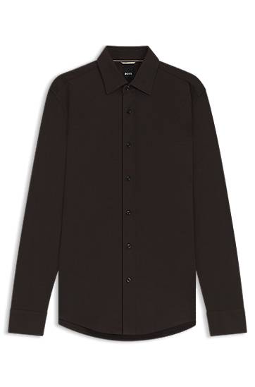 Skjorte BOSS Slim-fit mercerised cotton shirt Brun | 50550694