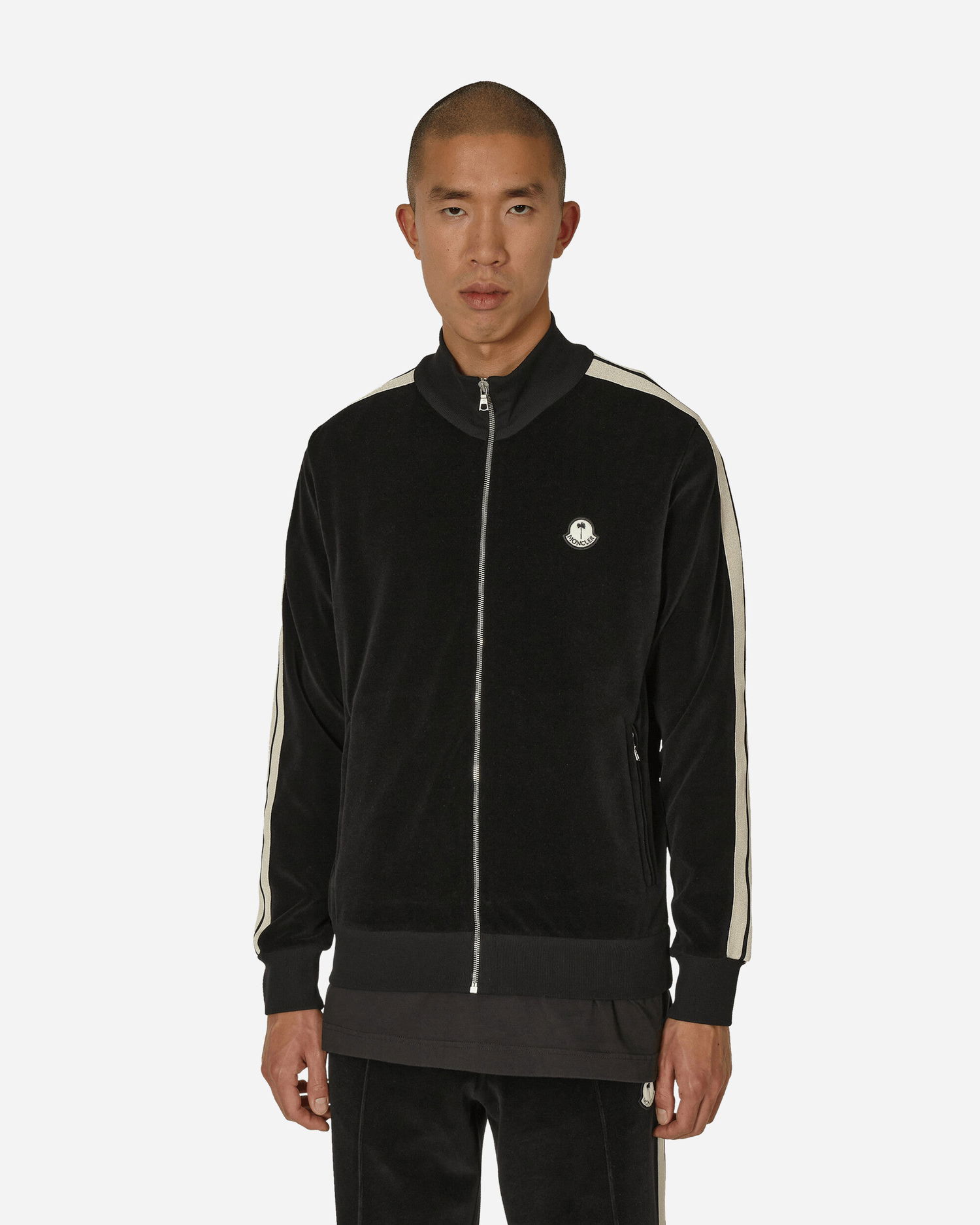 Sweatshirt Moncler Palm Angels x Chenille Zip-Up Sweatshirt Sort | 8G0000189A6S 999, 0