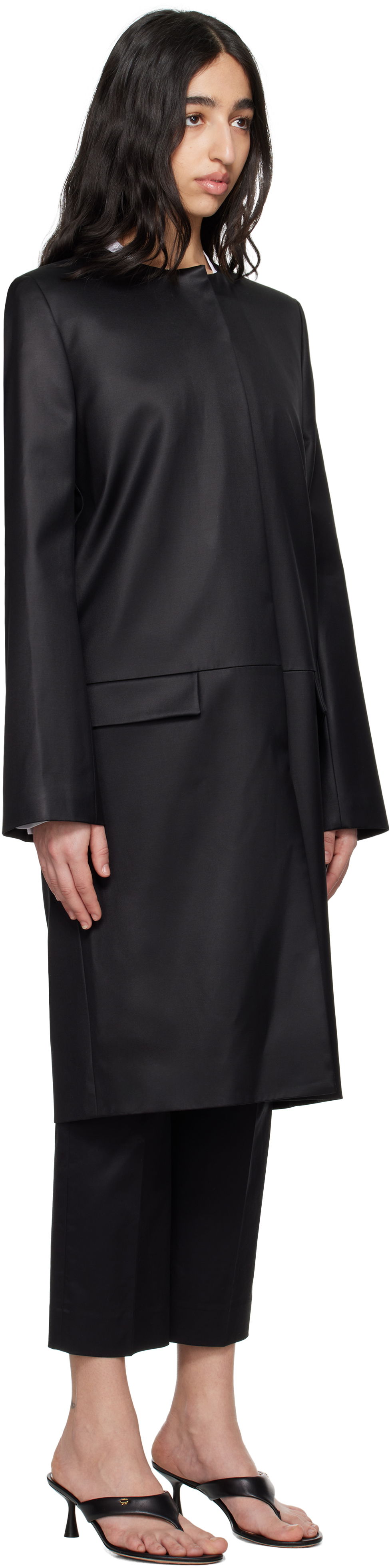Frakker TOTEME TOTEME Chintz Coat Sort | 252-WRO0208-FB0390, 1