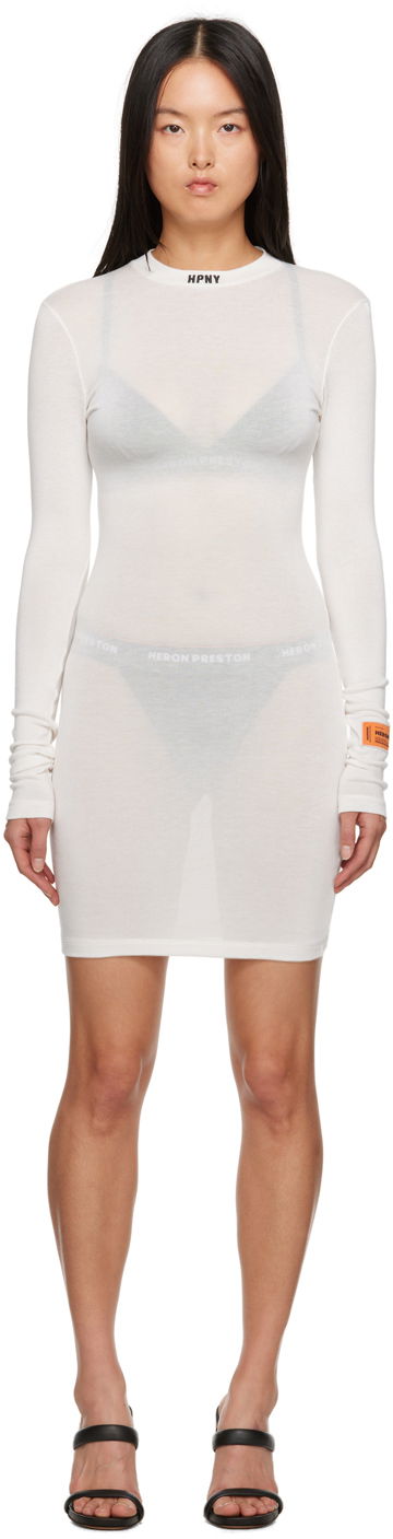 Kjole HERON PRESTON 'HPNY' Minidress Hvid | HWDB068F23JER0020410, 0