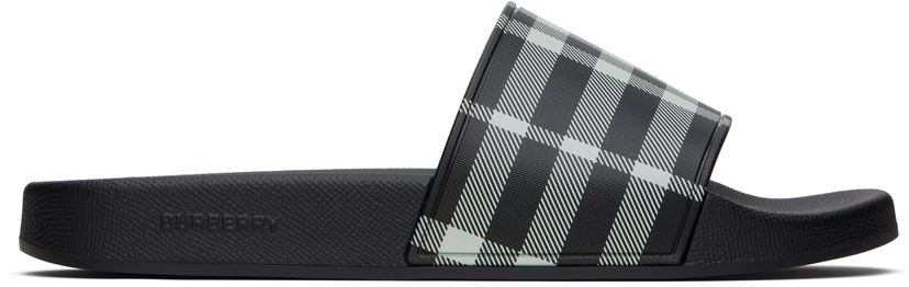 Tilbehør Burberry Burberry Check Pool Slides Sort | 8107514