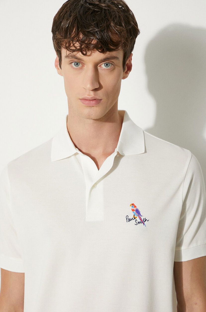 Polo skjorte Paul Smith Paul Smith Applique Detail Polo Shirt Hvid | M1R.698P.NP4722