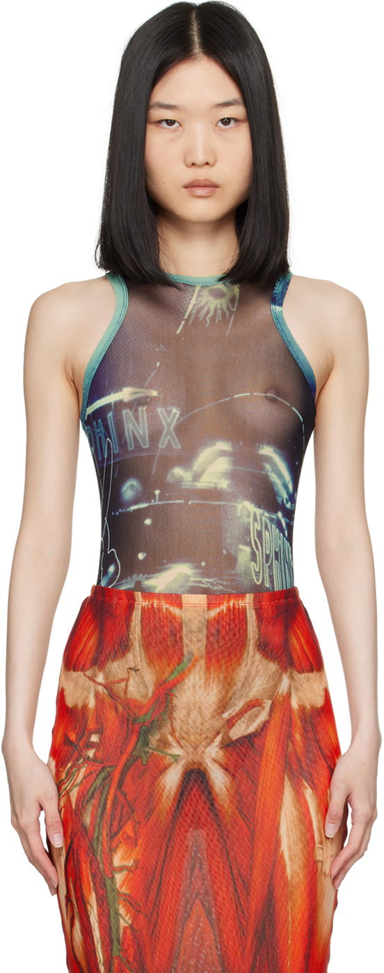 Krop Jean Paul Gaultier Gaultier 'The Pigalle' Printed Bodysuit Blå | 24/30-F-BD044-T552-59560100