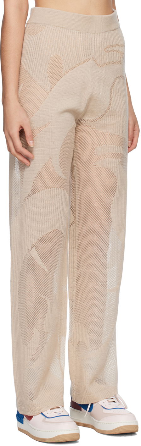 Bukser Feng Chen Wang Feng Chen Wang Phoenix Knitted Trousers Beige | FUS15KT04, 1