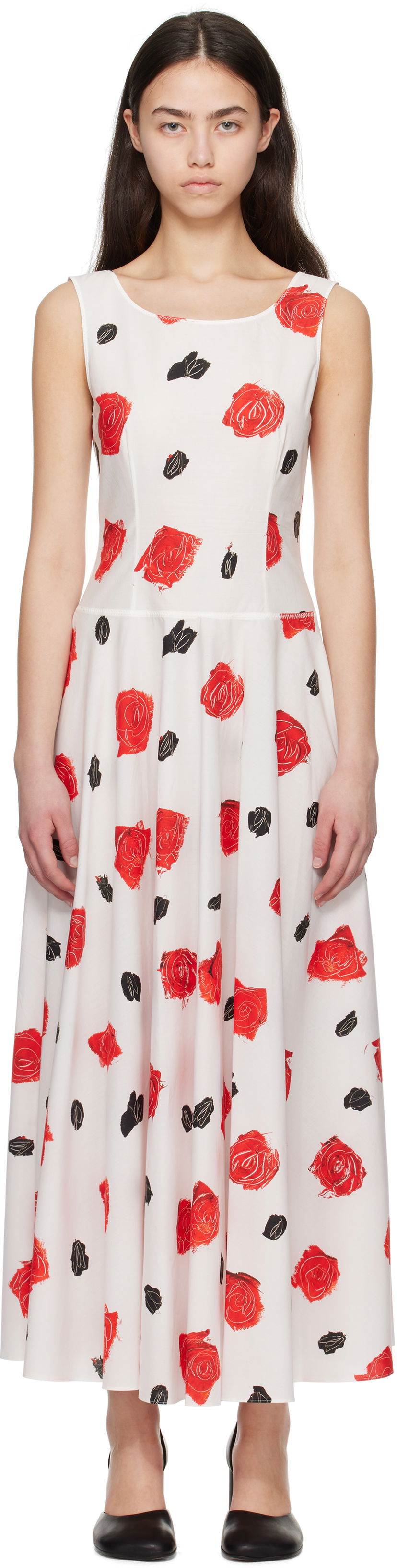 Kjole Marni Marni Iris Cotton Poplin Maxi Dress Hvid | ABMA1446A0 UTC501