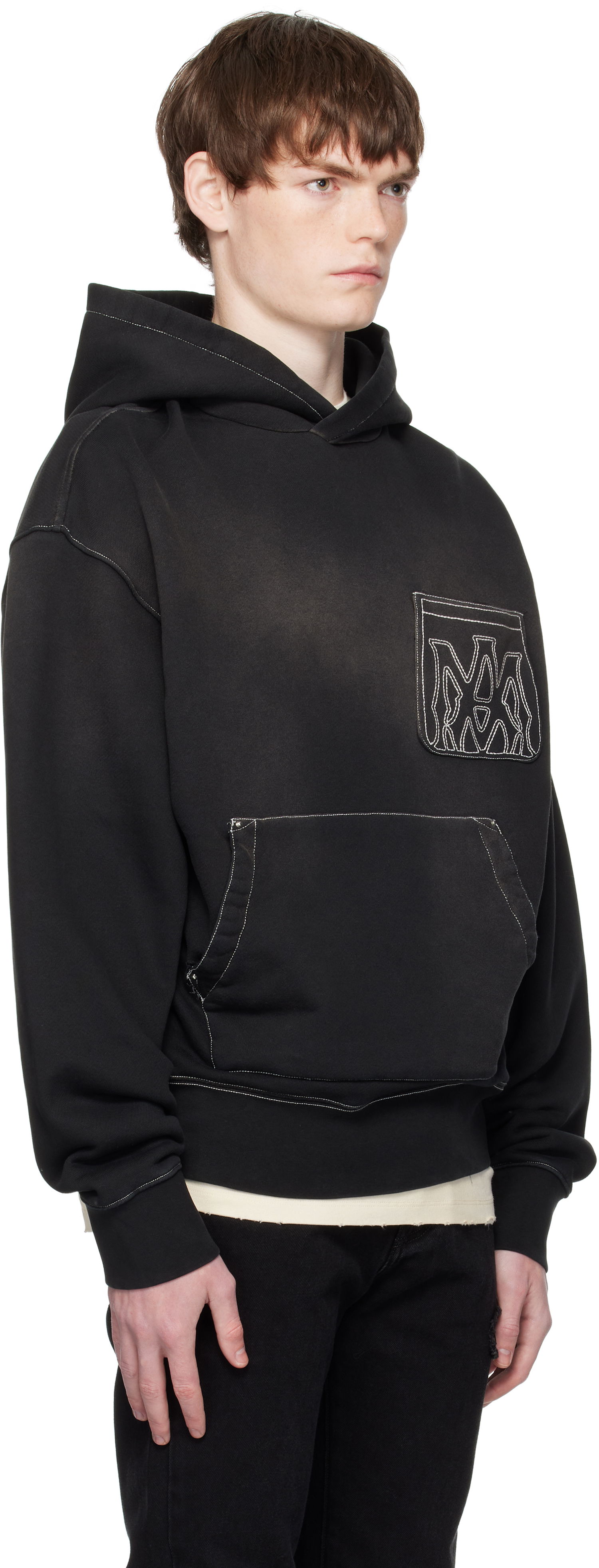 Sweatshirt AMIRI AMIRI MA Outline Oversized Hoodie Sort | AMJYHD1120, 1